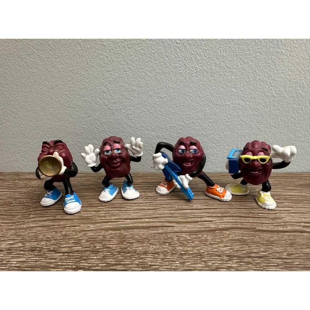 Vintage 1988 California Raisins Applause PVC Figure Lot of 4 Musicians